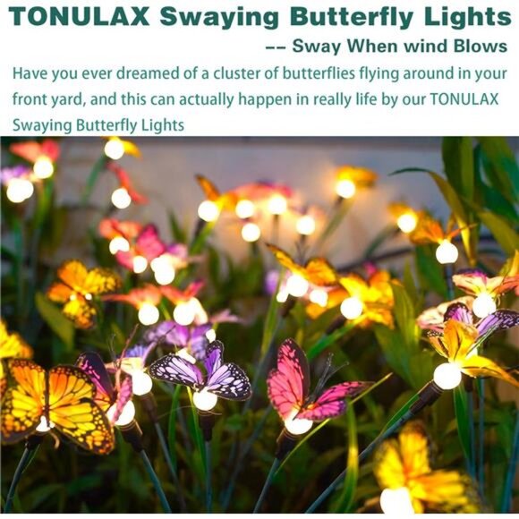Solar Garden Lights - Swaying Butterfly Light, Swaying in The Wind - Picture 5 of 7